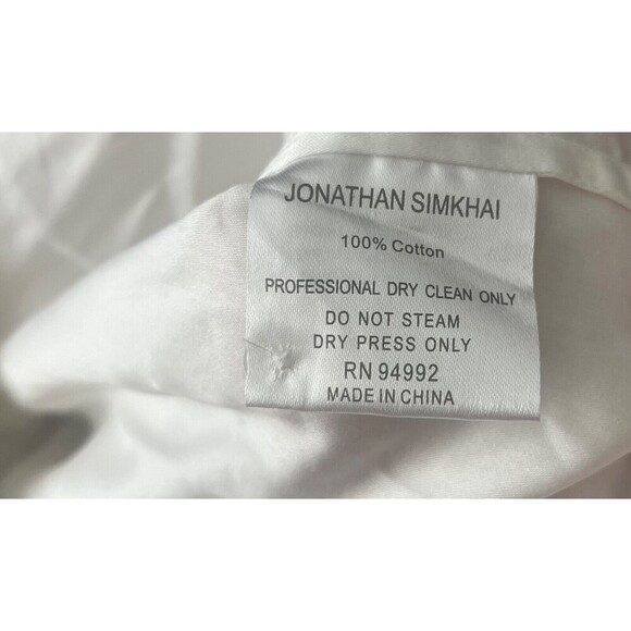 JONATHAN SIMKHAI White Lace Up Bell Sleeve Tier Polin Shirt S Business Office - Picture 11 of 11